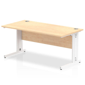 Dynamic 1600 Beech White Wire Management Desk