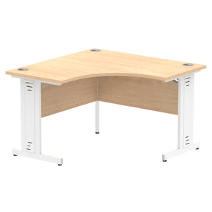 Compact Corner Desk Beech & White