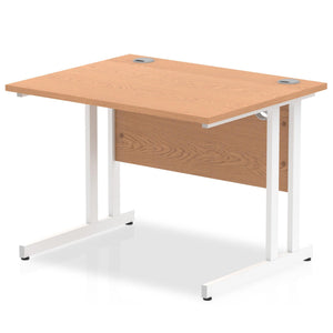 Impulse 1000 Oak White Cantilever Office Desk