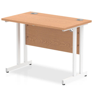 Impulse Slimline 1000 Oak White Office Desk