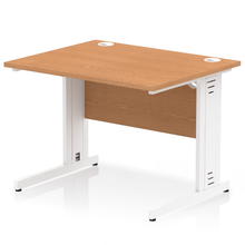 Load image into Gallery viewer, Dynamic 1000 Oak White Wire Management Desk
