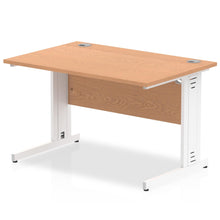 Load image into Gallery viewer, Dynamic 1200 Oak White Wire Management Desk
