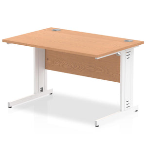 Dynamic 1200 Oak White Wire Management Desk