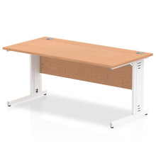 Load image into Gallery viewer, Dynamic 1600 Oak White Wire Management Desk
