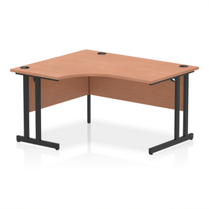 Impulse 140cm Corner Desk Beech Black Leg Left Hand