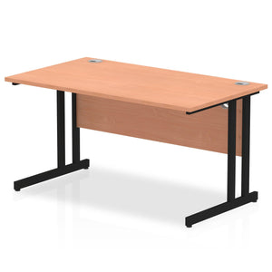 Impulse 1400 Beech Black Cantilever Office Desk