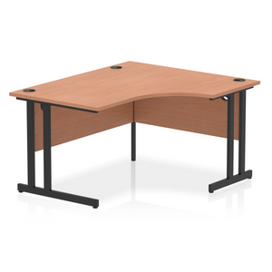 Impulse 140cm Beech Corner Desk Black Leg Right Hand