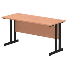 Load image into Gallery viewer, Impulse Slimline 1400 Beech Black Office Desk
