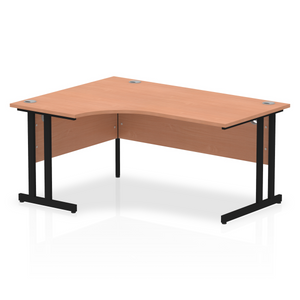 Impulse 160cm Beech Corner Desk Black Leg Left Hand