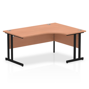 Impulse 160cm Beech Corner Desk Black Leg Right Hand