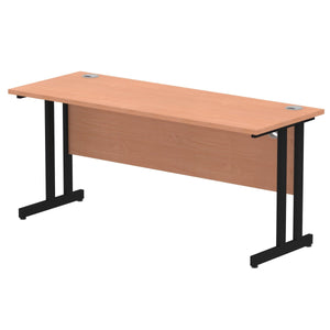 Impulse Slimline 1600 Beech Black Office Desk