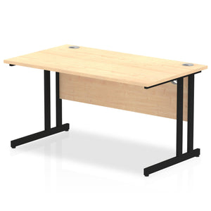 Impulse 1400 Maple Black Cantilever Office Desk