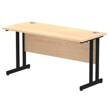 Load image into Gallery viewer, Impulse Slimline 1400 Maple Black Office Desk
