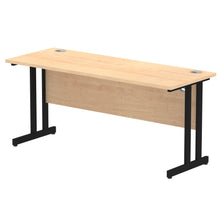 Load image into Gallery viewer, Impulse Slimline 1600 Maple Black Office Desk
