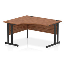 Load image into Gallery viewer, 140cm Large Corner Desk Walnut Black Leg Left Hand
