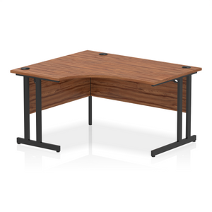 Impulse 140cm Corner Desk Walnut Black Leg Left Hand