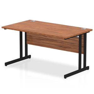 Impulse 1400 Walnut Black Cantilever Office Desk