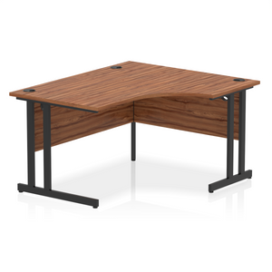 Impulse 140cm Walnut Corner Desk Black Leg Right Hand