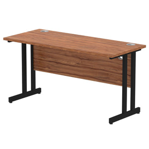 Impulse Slimline 1400 Walnut Black Office Desk