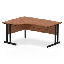 Load image into Gallery viewer, 160cm Large Corner Desk Walnut Black Leg Left Hand
