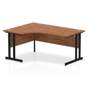 Impulse 160cm Walnut Corner Desk Black Leg Left Hand