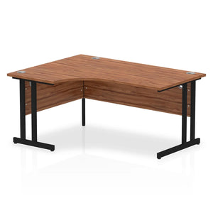 160cm Large Corner Desk Walnut Black Leg Left Hand