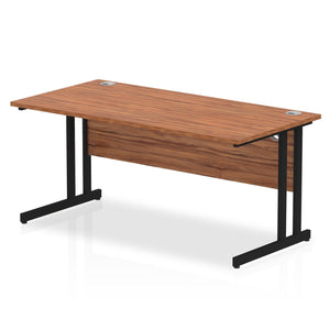 Impulse 1600 Walnut Black Cantilever Office Desk