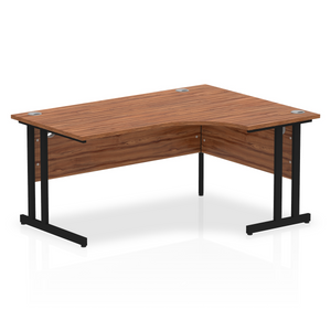 Impulse 160cm Walnut Corner Desk Black Leg Right Hand