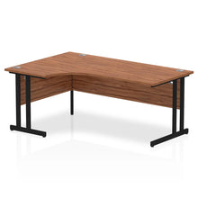 Load image into Gallery viewer, 180cm Large Corner Desk Walnut Black Leg Left Hand
