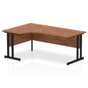 Impulse 180cm Walnut Corner Desk Black Leg Left Hand