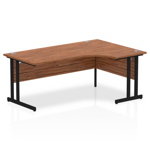 Impulse 180cm Walnut Corner Desk Black Leg Right Hand