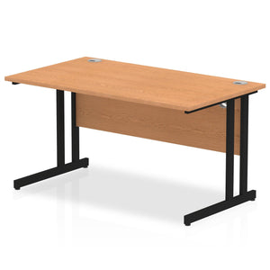 Impulse 1400 Oak Black Cantilever Office Desk