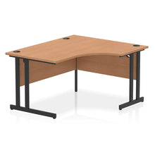 Load image into Gallery viewer, 140cm Large Corner Desk Oak Black Leg Right Hand
