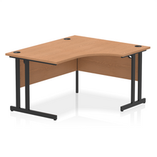 Load image into Gallery viewer, Impulse 140cm Oak Corner Desk Black Leg Right Hand
