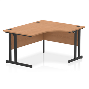 Impulse 140cm Oak Corner Desk Black Leg Right Hand