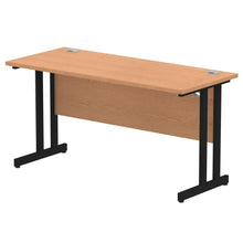 Load image into Gallery viewer, Impulse Slimline 1400 Oak Black Office Desk
