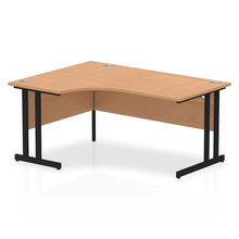 Load image into Gallery viewer, 160cm Large Corner Desk Oak Black Leg Left Hand
