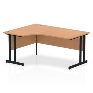 Impulse 160cm Oak Corner Desk Black Leg Left Hand