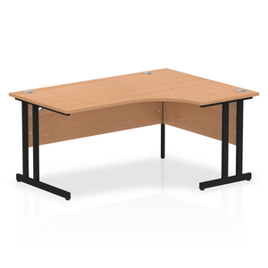 Impulse 160cm Oak Corner Desk Black Leg Right Hand