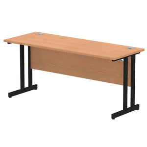 Impulse Slimline 1600 Oak Black Office Desk