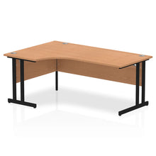 Load image into Gallery viewer, 180cm Large Corner Desk Oak Black Leg Left Hand
