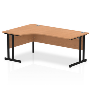 Impulse 180cm Oak Corner Desk Black Leg Left Hand