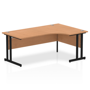 Impulse 180cm Oak Corner Desk Black Leg Right Hand