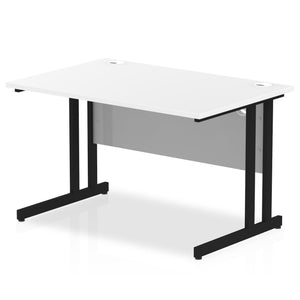 Impulse 1200 White Black Cantilever Office Desk