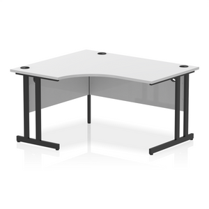 Impulse 140cm White Corner Desk Black Leg Left Hand