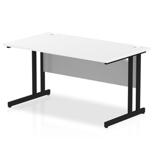 Impulse 1400 White Black Cantilever Office Desk