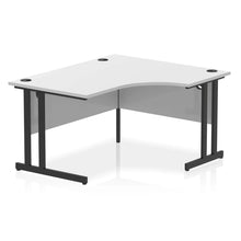 Load image into Gallery viewer, 140cm Large Corner Desk White Black Leg Right Hand
