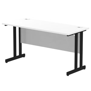 Impulse Slimline 1400 White Black Office Desk