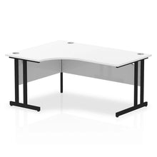 Load image into Gallery viewer, 160cm Large Corner Desk White Black Leg Left Hand
