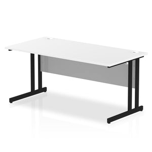 Impulse 1600 White Black Cantilever Office Desk